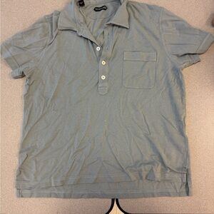 Tom Ford Blue Polo Shirt Relaxed Fit Cotton
